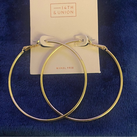 14th & Union Gold and Silver Hoop Earrings Set - Picture 2 of 6